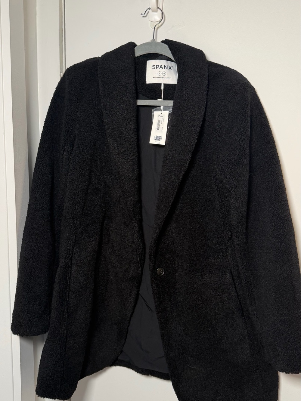 SPANX Black Plush Teddy Jacket